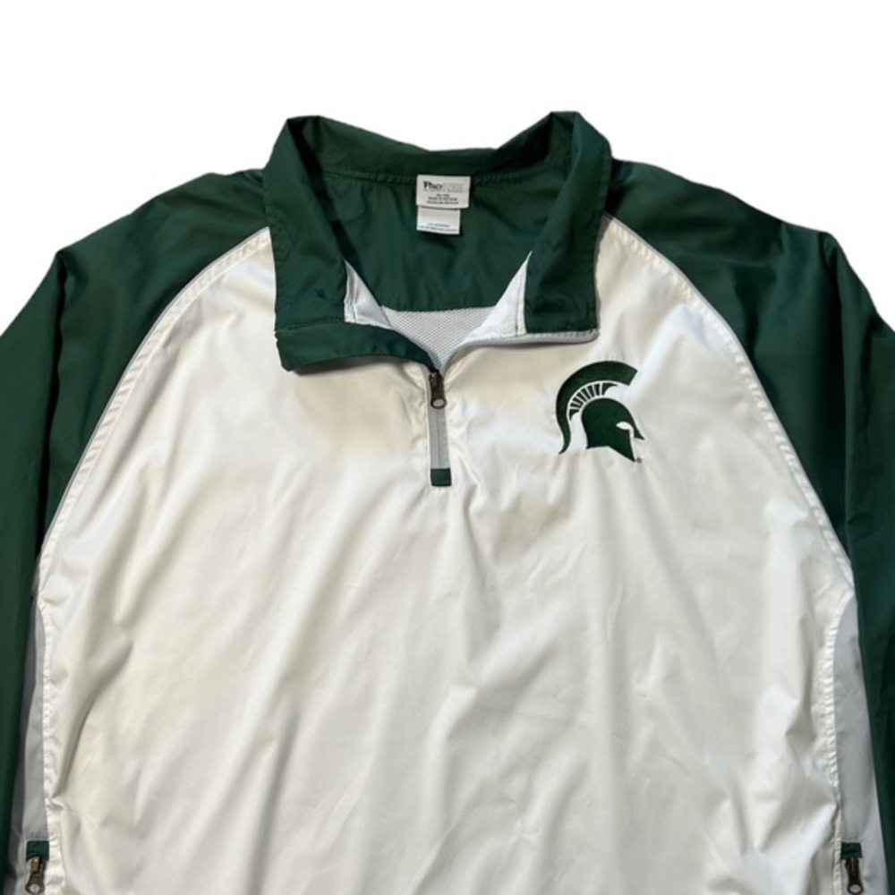 Knights Apparel Men’s MSU Spartan Athletic Windbreaker Quarter Zip Jacket Sz. XL - Picture 2 of 11